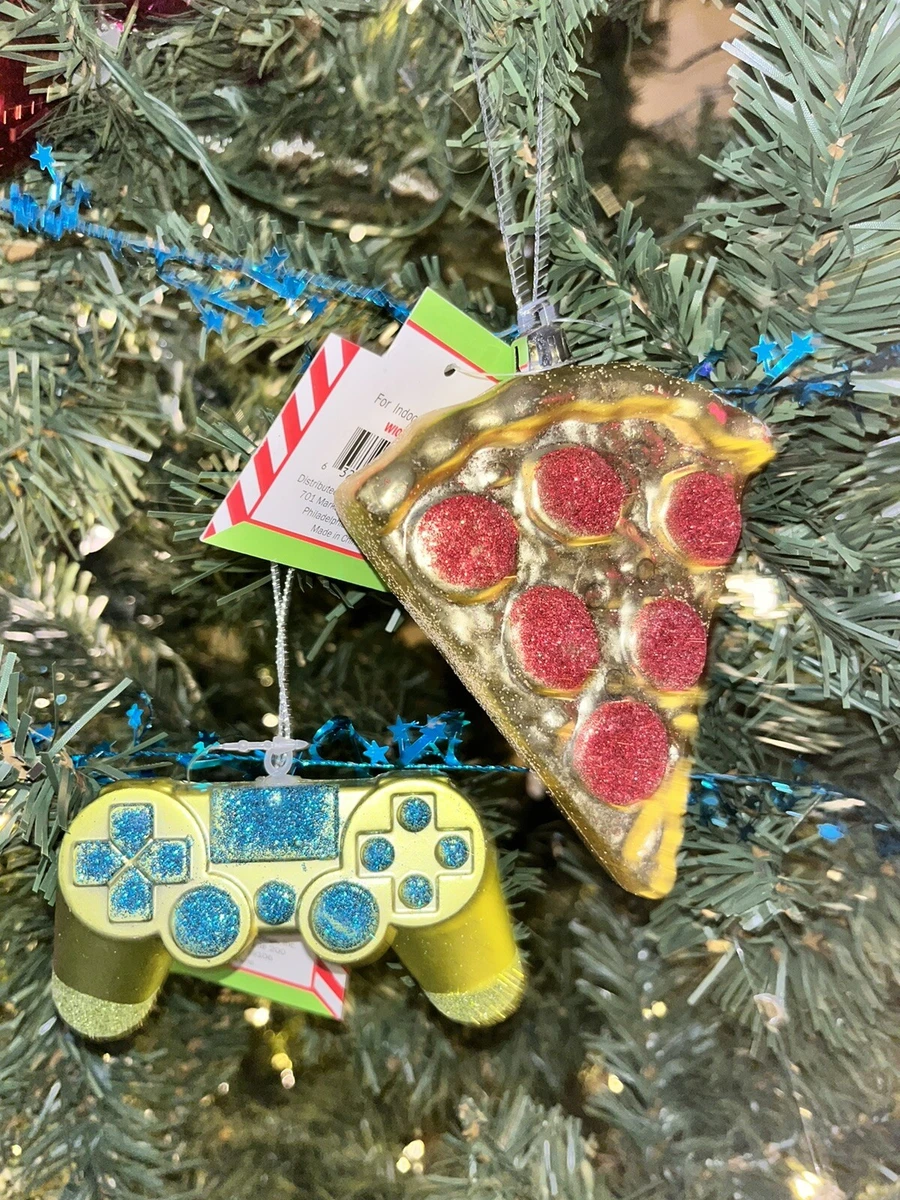 Christmas Ornaments Game Controller Xbox PS4 slice of Pizza New Shatterproof