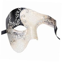 Men's Half Face Vintage Phantom Of The Opera Musical Masquerade Mask Men's Half Face Vintage Phantom Of The Opera Musical Masquerade Mask