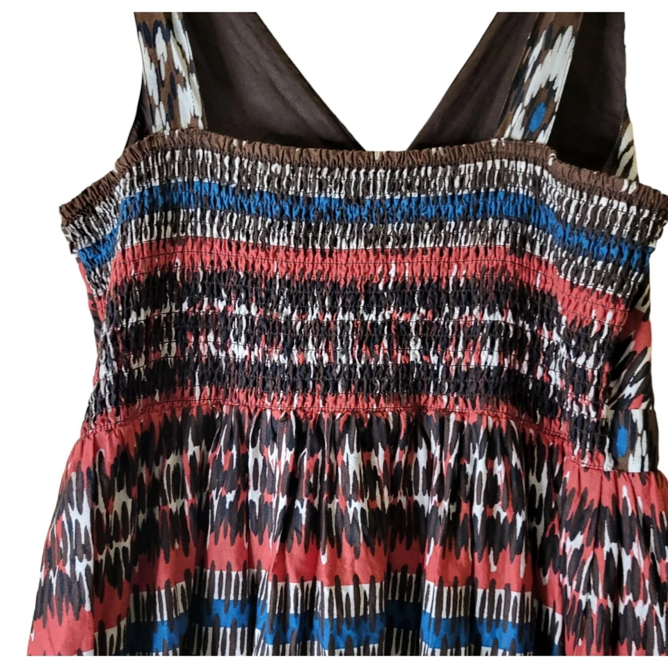 Charter Club Maxi Sundress Size 14 Southwestern Inspired Beaded Cotton - Image 4 of 4