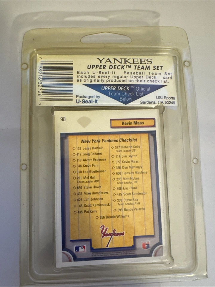 Juego de equipo de los Yankees 1992 Upper Deck Don Mattingly Kevin Maas Roberto Kelly Foto 2 de 4