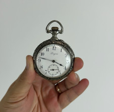 Antique Longines Pocket Watch Swiss Mechanical Open Face Old - serviced