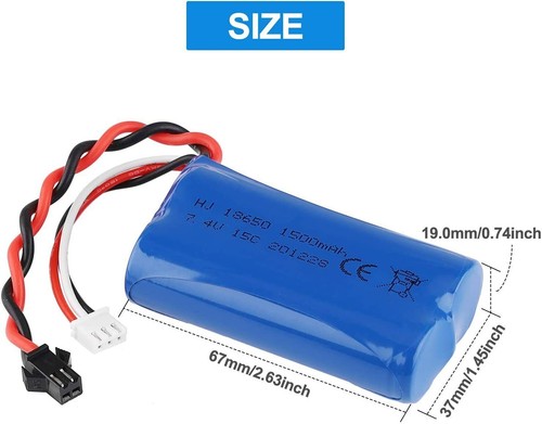 2 Packs 2S 1500mah Li-ion Rechargeable Battery 7.4V 15C SM Plug for RC Car Boat - Picture 7 of 11
