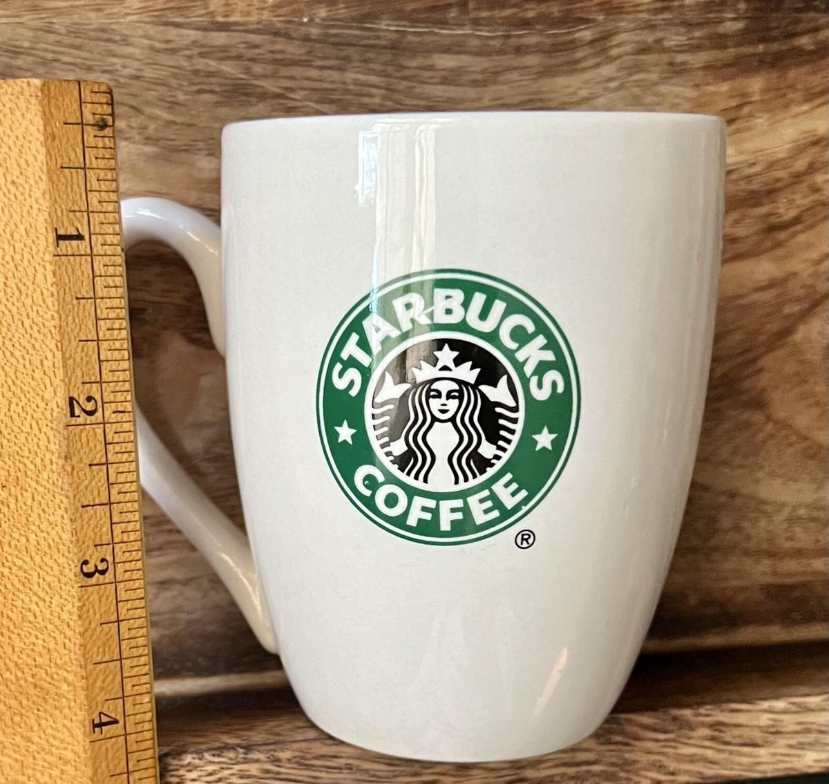 Rare 2007 Starbucks Coffee Mug 10.2 oz. White w/ Green Siren Logo Retired