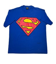 VTG Superman Shirt Men Changes SZ XL Blue Graphic Tee 1944 DC Comics Made in USA