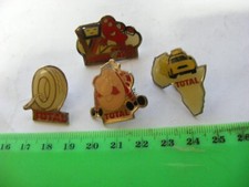 Lot of 4  TOTAL vintage pin badges.Fuel, Petrol,Gas,Oil...c1990s...(H).