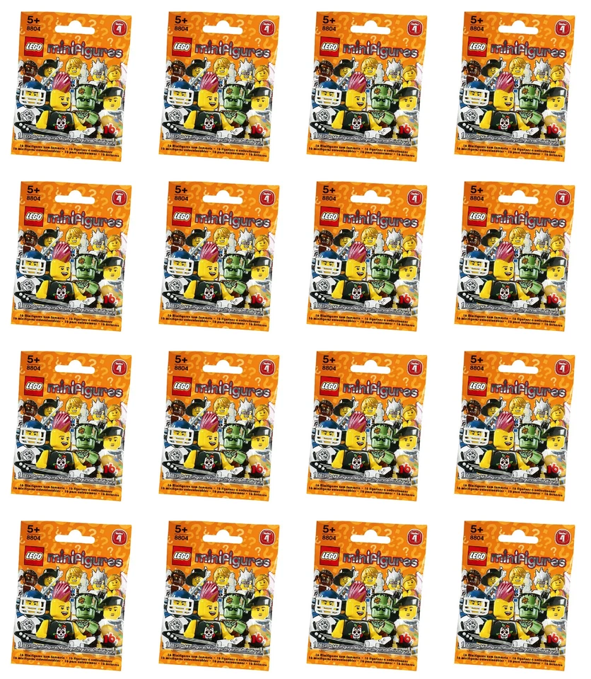 Conjunto completo de (16) minifiguras Lego Series 4 8804 novo lacrado de fábrica 2011 - Imagem 2 de 4