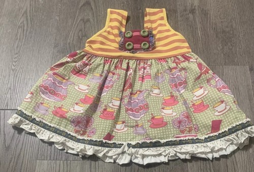 Matilda Jane Top Size 6 Girls Tea Party Tank Shirt Clothing Ruffle - Picture 2 of 7