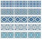 Tile Stickers Waterproof Border / Metro Blue Mosaic Pack Of 24 150mm x 75mm BT02