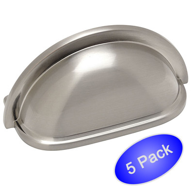 *5 Pack* Cosmas Cabinet Hardware Satin Nickel Cup Pulls #4310SN