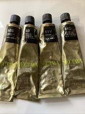 Testing Samples of Goldwell Nectaya hair color, 6BS, 6B, 6VV, 6KG