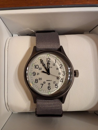Timex MK1 Aluminum Quartz Watch with Gray Fabric Strap