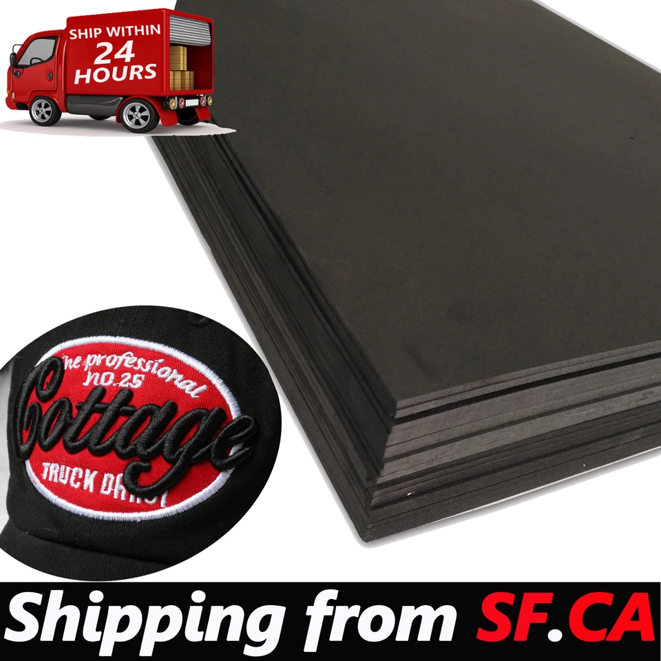 Black Color 3D Embroidery Stabilizer Puff Foam Backing,15"x18" x 3mm,100 sheets - Image 3 of 4