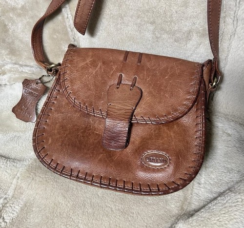 Oriano Leather Brown Crossbody Handbag - Picture 2 of 18
