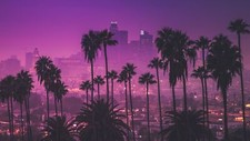 Landscape nature ultraviolet trees skyscraper cityscape Custom Gaming Mat Desk