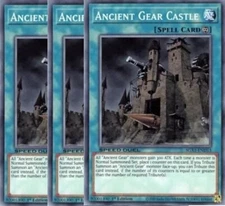 Yugioh - Ancient Gear Castle x 3 - 1st Edition NM - Plus Free Holographic Card