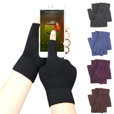 Woolen Knitting Fingerless Gloves Men Half-finger Knitted Gloves Driving Gloves