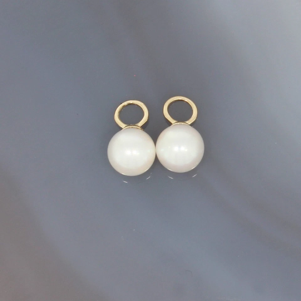 Wert 190 € Perlen Einhänger für Creolen in 585 14 Karat Gelb Gold - Bild 3 von 4