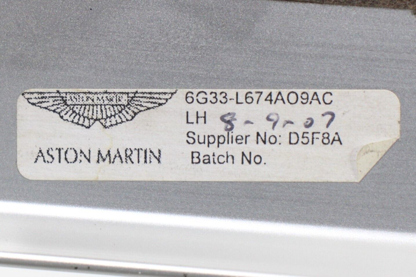 Aston Martin V8 Vantage 2007-2010 Rear Left Molding