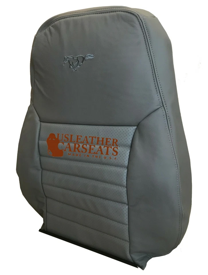 1999-2004 Ford Mustang Saleen S281 Driver Side LEAN BACK Leather Seat Cover Gray - Image 2 of 4