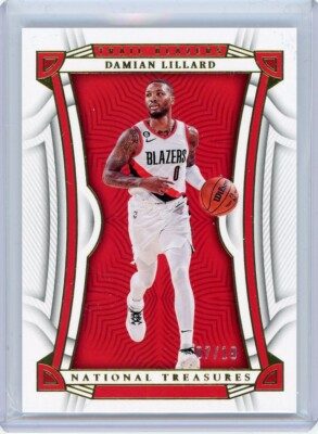 2022-23 Panini National Treasures Gold Base #5 Damian Lillard No 7 of 10