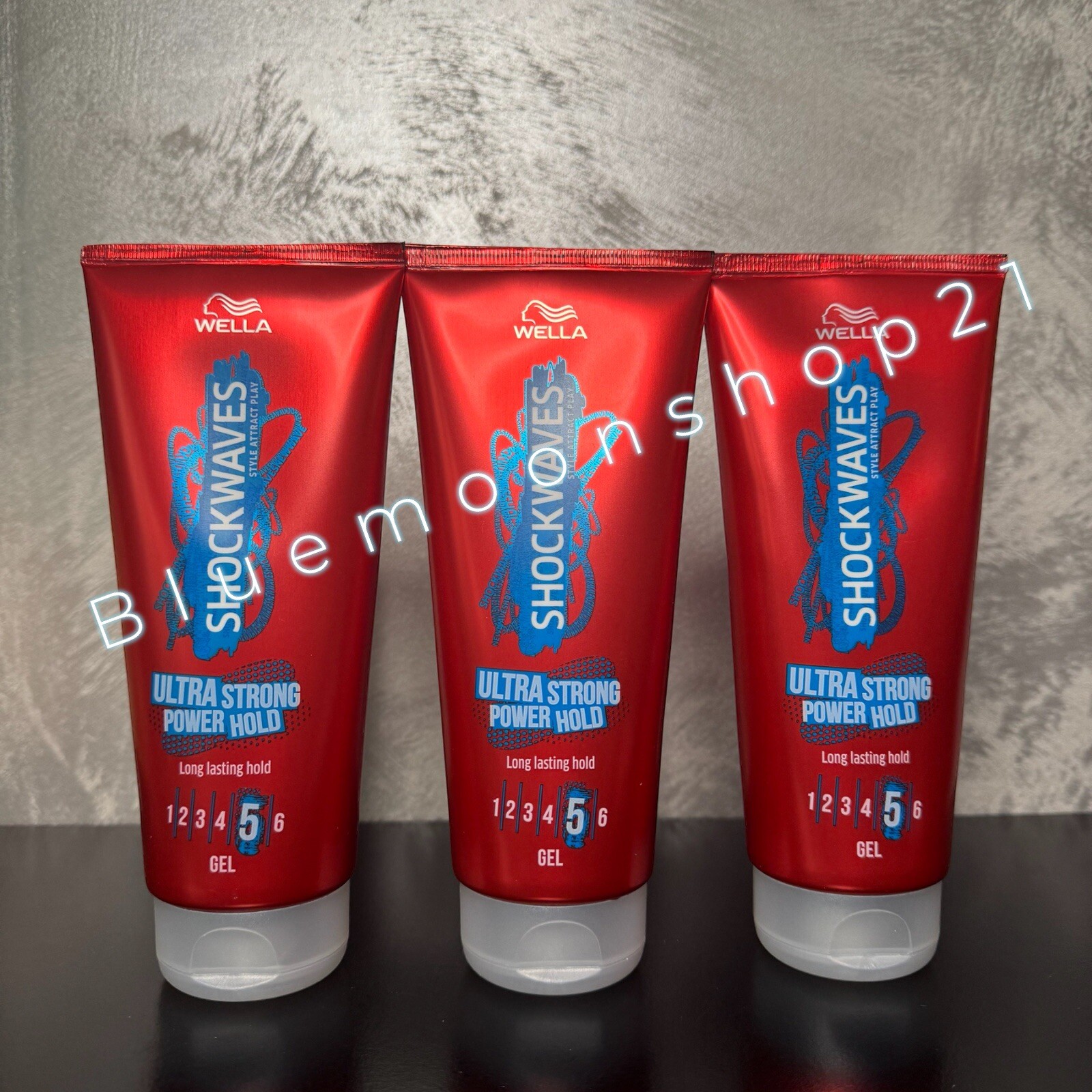 3 x 200ml Wella Shockwaves Ultra Strong Power Hold Hair Gel