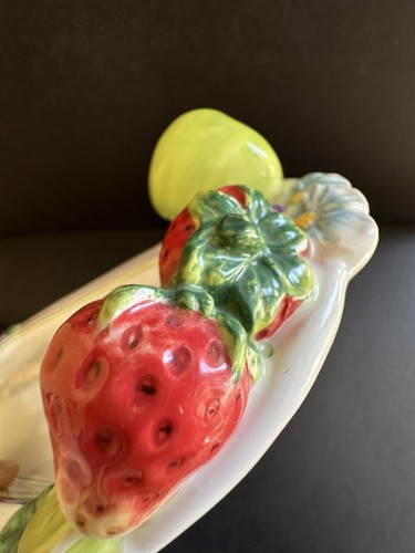Bella Casa by Ganz 3D Fruit Plate Serving Tray Standoff Apples & Bananas 19"x7” - Picture 19 of 20