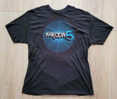 Vintage Maroon 5 Concert T-Shirt XL Adam Levine The Voice Rock Pop Black