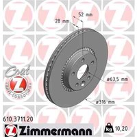 2X Zimmermann Bremsscheibe 610.3711.20