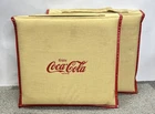 Rare Vintage Two Original Coca Cola Advertising Canvas Seat Cushions Fold Out