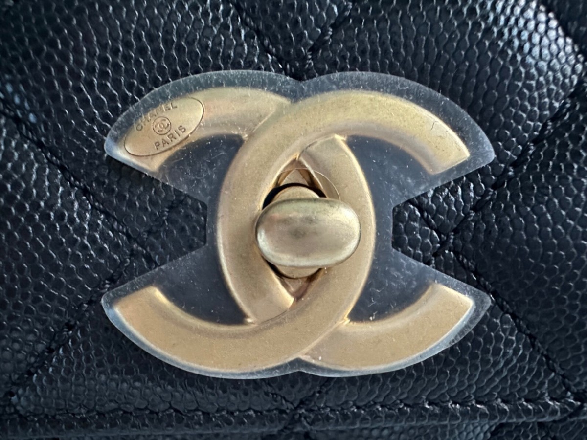 New 23P CHANEL Medium Large Flap Coco Top Handle Black  display picture 1