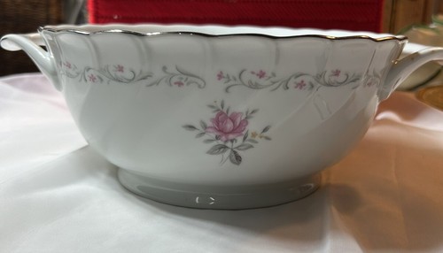 Royal Swirl Fine China Pink Rose Japan Vint Round Serving Dish Handled Pre-owned - Picture 21 of 23