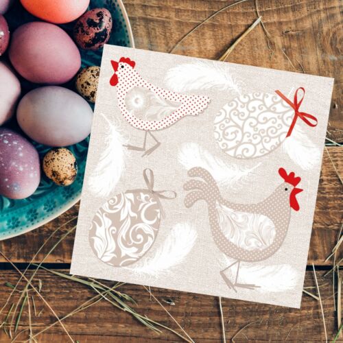 Ostern Decoupage Servietten mit Eiern und Hahn - 2er Set - Bild 2 von 5