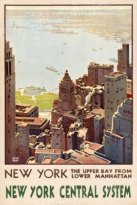 #ad Manhattan New York Central System Vintage Style Railroad Travel Poster 16x24 $13.95