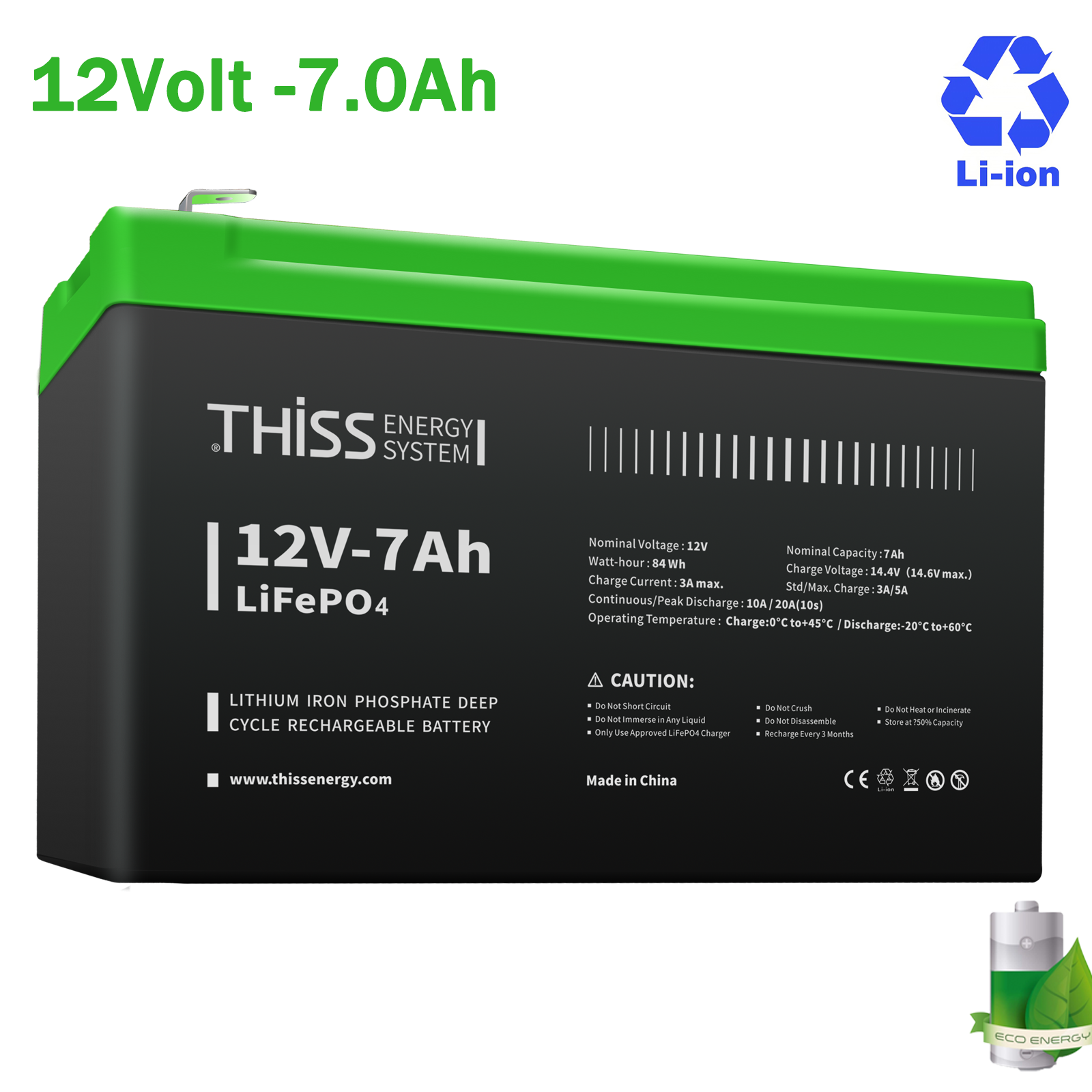 12V 7Ah LiFePO4 Battery Lithium Phosphate Deep Cycle Energy Storage Battery lot