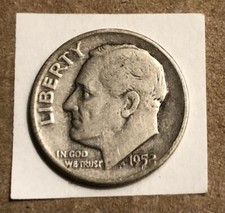 1952 ROOSEVELT Dime - United States - 0.10 USA 10 Cents 10C 90% Percent Silver a