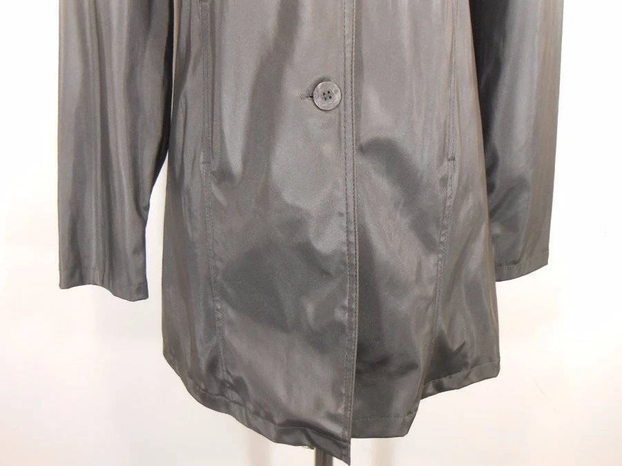 Cálida gabardina para mujer pequeña borde exterior gris manga larga ajustada con botones usada en excelente estado Foto 3 de 4