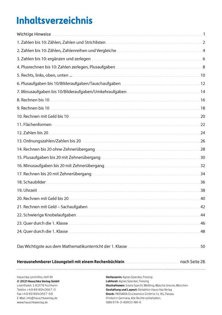 Thumbnail - Tests In Mathe - Lernzielkontrollen 1. Klasse, A4- Heft | Agnes