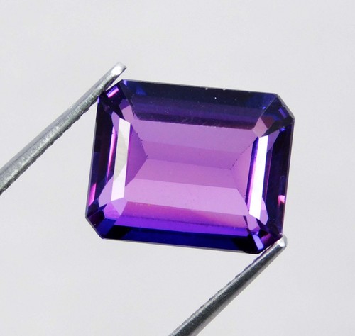 "Zertifizierter 10,85 ct Ceylon lila-blauer Saphir - Smaragdschliff lose Edelstein" - Bild 5 von 7