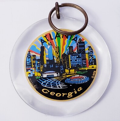 Vintage APS Atlanta Georgia Travel Souvenir Round Plastic 2 1/2'' Keychain FOB