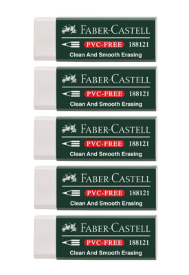 5x Faber-Castell Radierer VINYL ERASER  Radiergummi PVC Free 188121