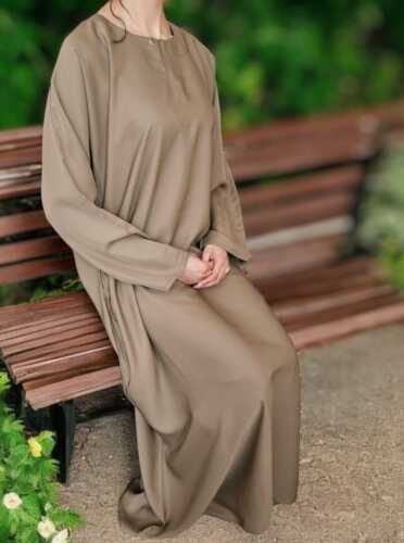 Damen-Maxikleid einfach Abaya Jilbab Jubba Damen Größen 52 54 56 58 - Bild 8 von 13