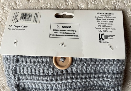 Cubierta y sombrero de pañal ganchillo a mano Bunny nuevo con etiquetas 0-6 meses - Imagen 6 de 7