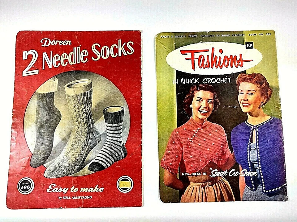 Lot Of 4, Deluxe Shade Card Hats Bags Socks Mary Maxim Coats and Clarks pp - Image 4 of 4