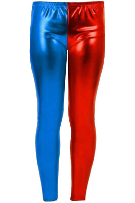 Mädchen Metallic Shinny Harley Quinn Suicide Squad Disco Halloween Legging Hose