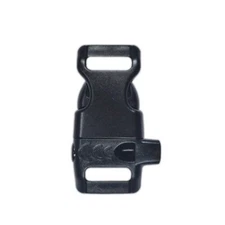 Plastic Side-Release Emergency Whistle Buckle - 1/2 Inch - Black (10 Pack)