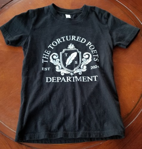 EUC B&W The Tortured Poets Department TS kids toddler sz S/Small 6/8 T-Shirt - Picture 7 of 9