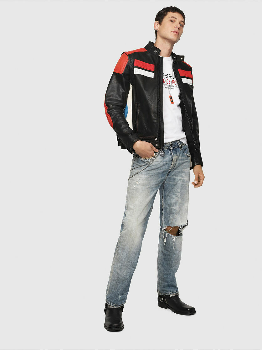 Diesel Men's L Yuja Men's 100% Leather Biker Jacket Size Diesel Men's L Yuja Men's 100% Leather Biker Jacket Size