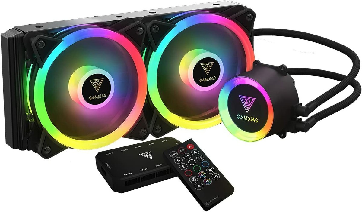 簡易水冷CPUクーラー   GAMDIAS CHIONE M2-240R GAMDIAS CHIONE M2-240R, RGB Gaming Cooler, 2 x 120 mm Trio