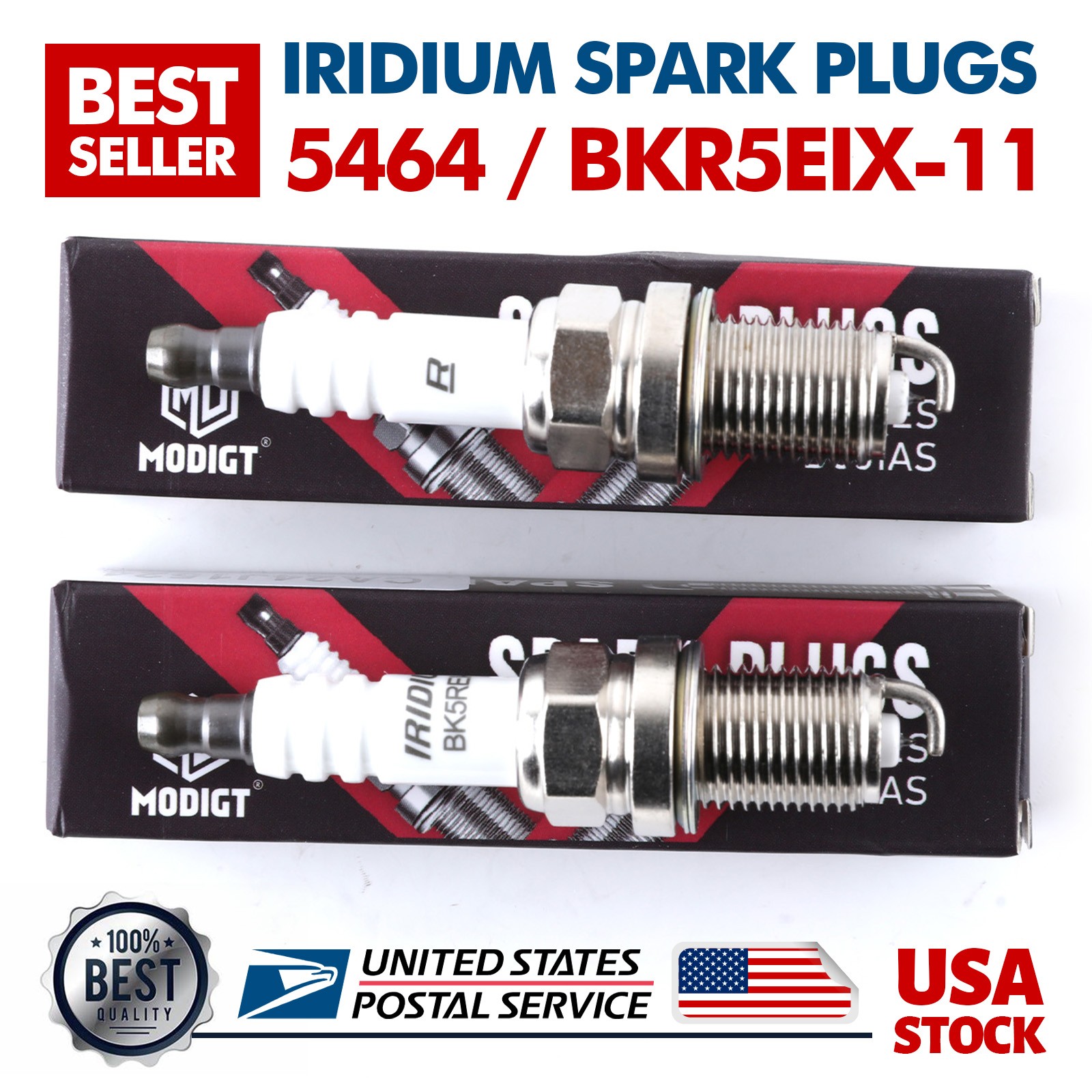 OEM Quality 2 Pcs Iridium Spark Plugs For NGK 5464 BKR5EIX-11 For Hyundai Kia