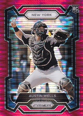 AUSTIN WELLS /399 PRIZM RC PROSEPCTS RED PULSAR REFRACTOR YANKEES #193 2024